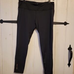 Tommy Copper Black Performance Leggings Slim Fit Stretch Activewear Size XL